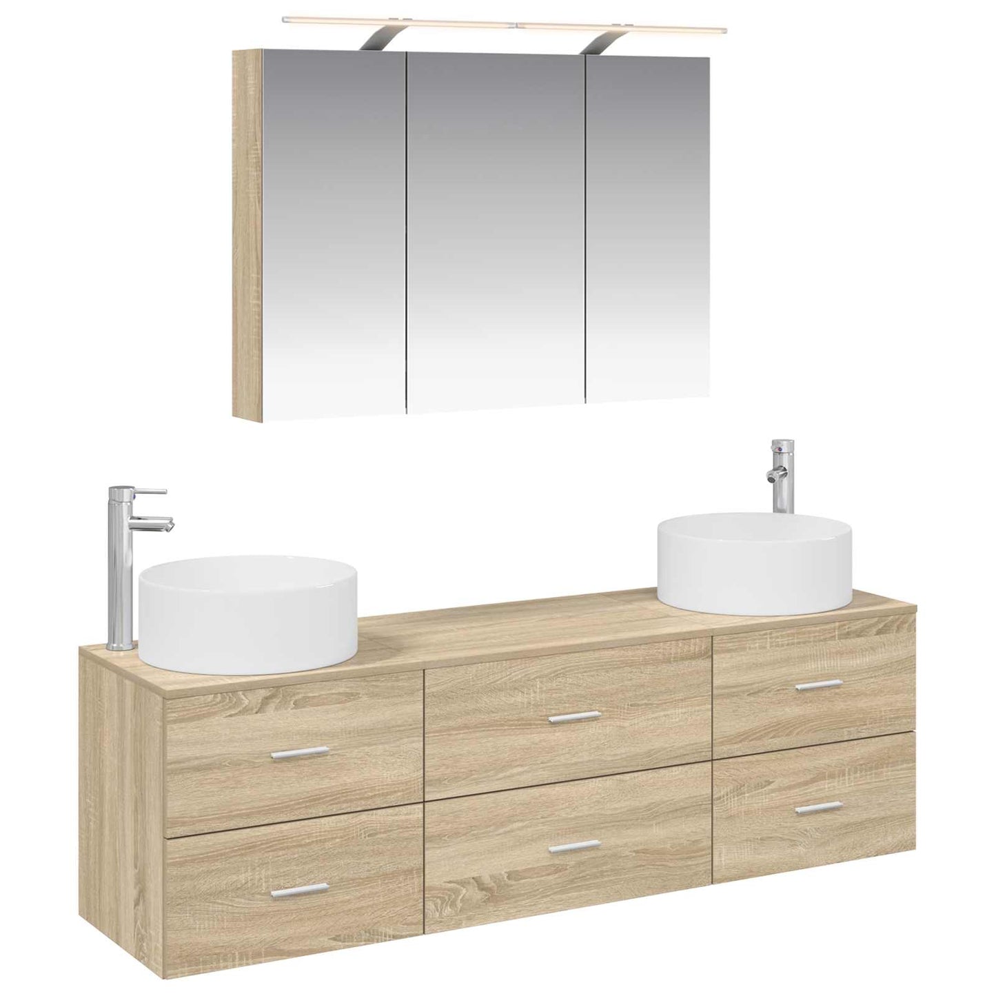 vidaXL Bathroom Furniture Set 4 pcs Sonoma Oak