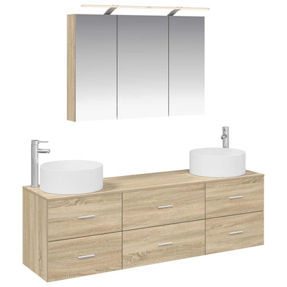 vidaXL Bathroom Furniture Set 4 pcs Sonoma Oak