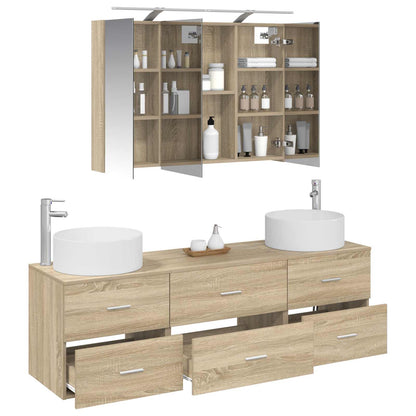 vidaXL Bathroom Furniture Set 4 pcs Sonoma Oak