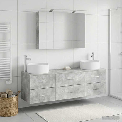 vidaXL Bathroom Furniture Set 4 pcs Concrete Grey