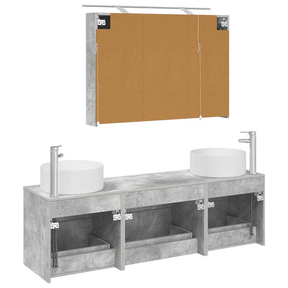 vidaXL Bathroom Furniture Set 4 pcs Concrete Grey
