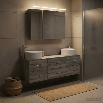 vidaXL Bathroom Furniture Set 4 pcs Grey Sonoma