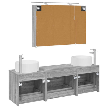 vidaXL Bathroom Furniture Set 4 pcs Grey Sonoma