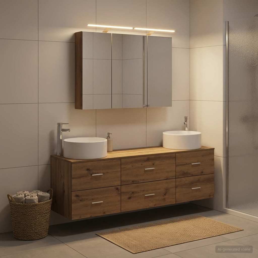 vidaXL Bathroom Furniture Set 4 pcs Artisan Oak