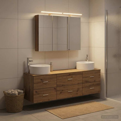 vidaXL Bathroom Furniture Set 4 pcs Artisan Oak