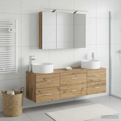 vidaXL Bathroom Furniture Set 4 pcs Artisan Oak