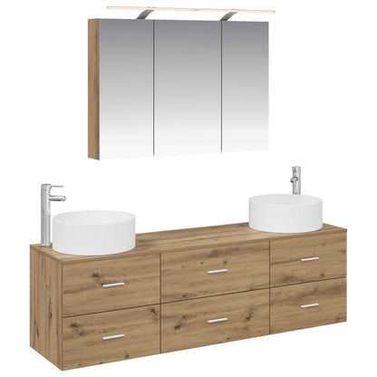 vidaXL Bathroom Furniture Set 4 pcs Artisan Oak
