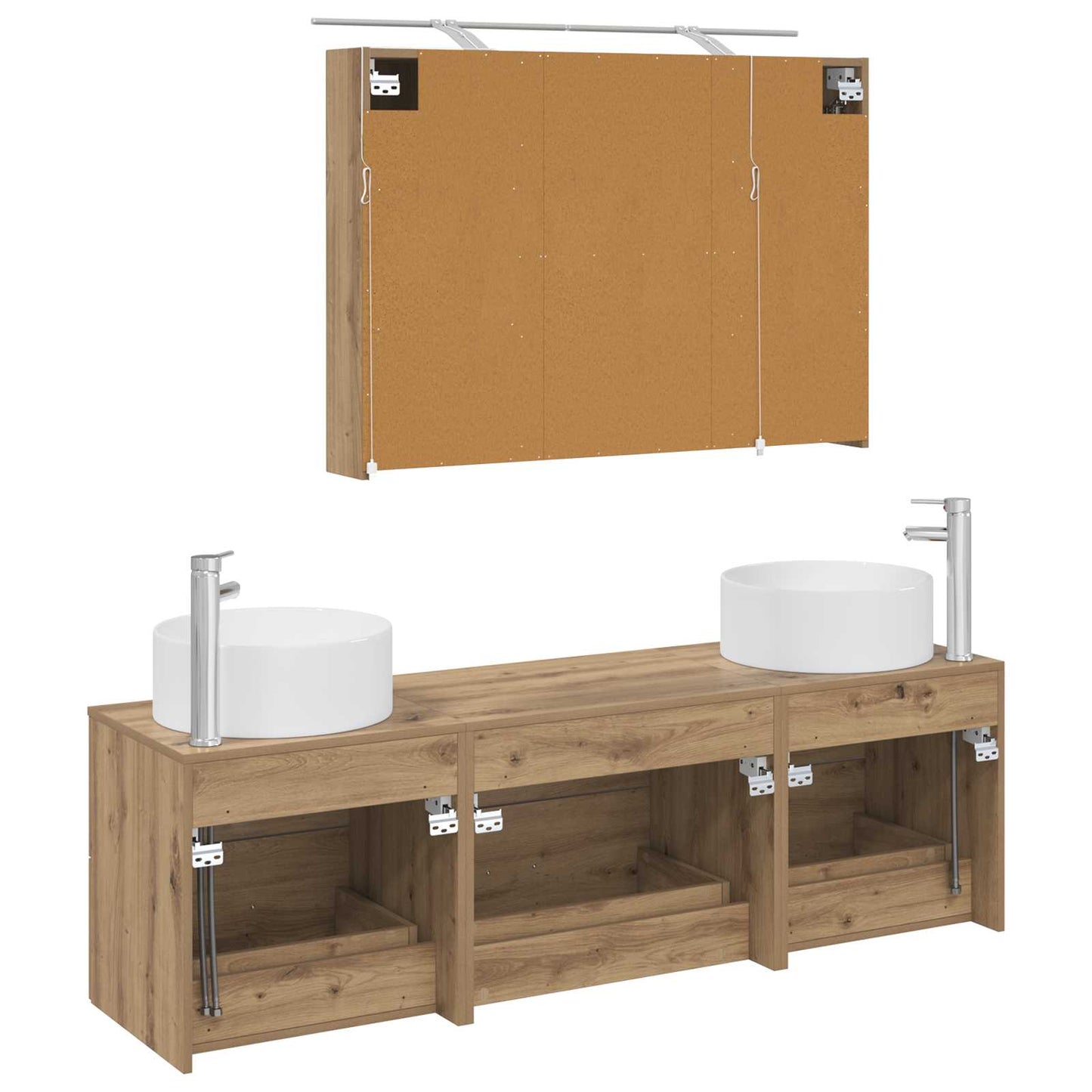 vidaXL Bathroom Furniture Set 4 pcs Artisan Oak