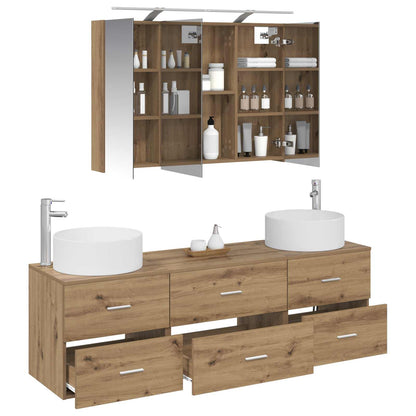 vidaXL Bathroom Furniture Set 4 pcs Artisan Oak