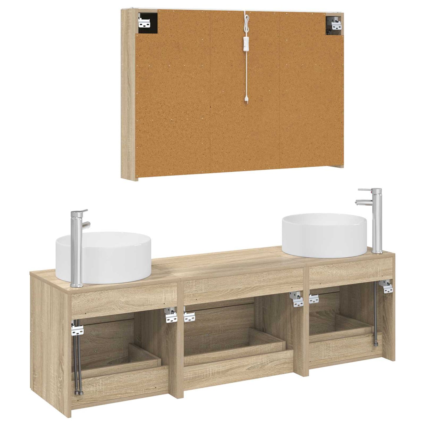 vidaXL Bathroom Furniture Set 4 pcs Sonoma Oak