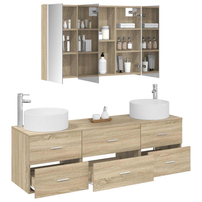 vidaXL Bathroom Furniture Set 4 pcs Sonoma Oak