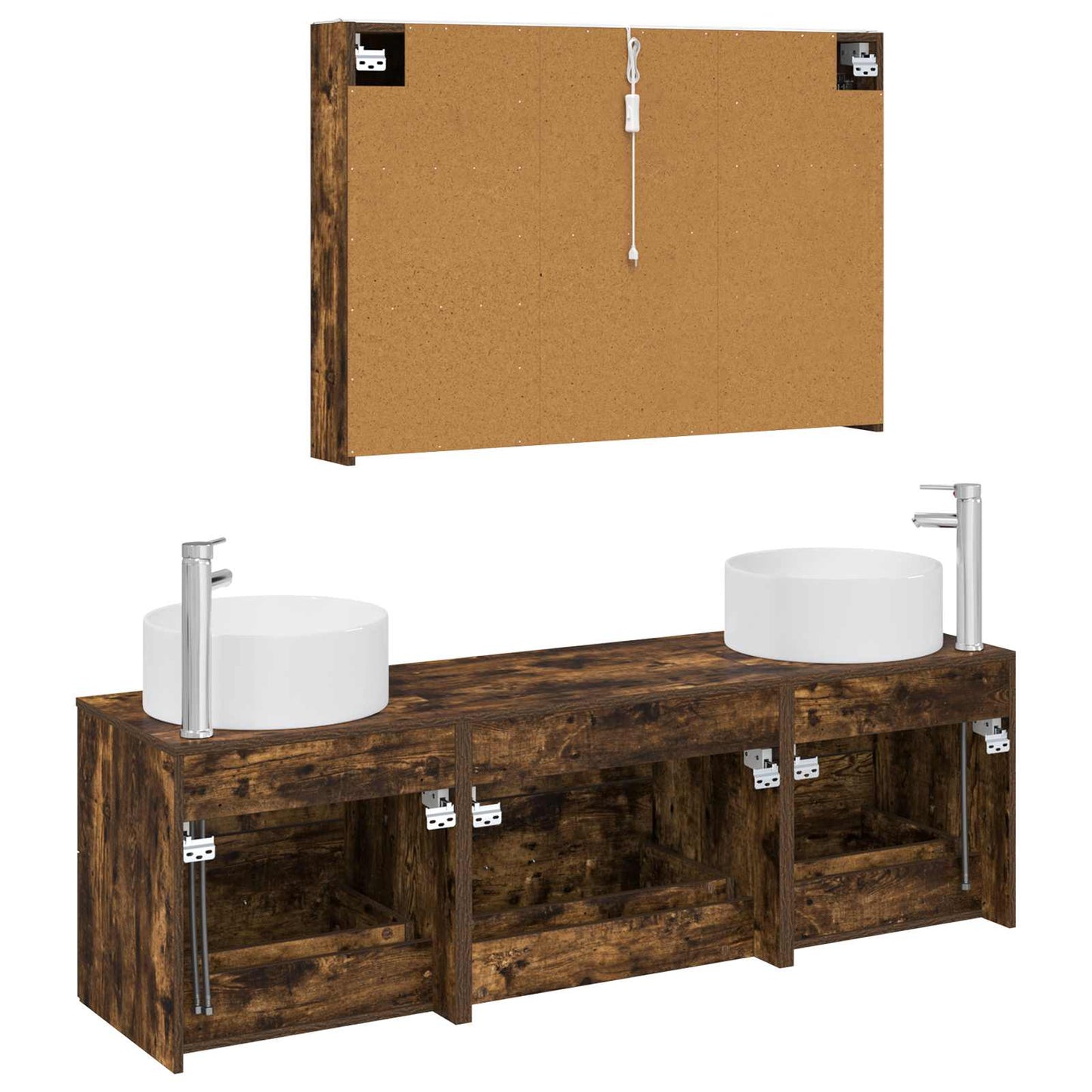 vidaXL Bathroom Furniture Set 4 pcs Smoked Oak