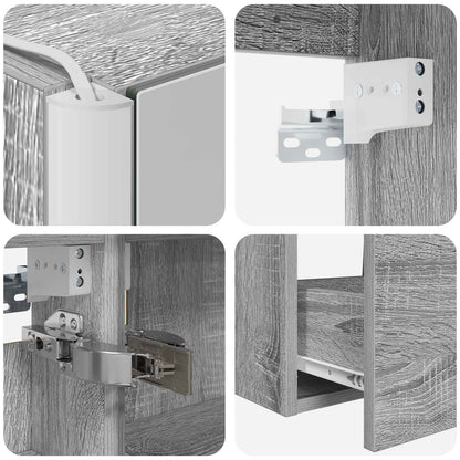 vidaXL Bathroom Furniture Set 4 pcs Grey Sonoma