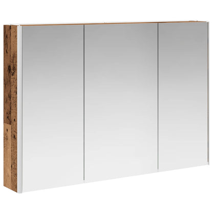 vidaXL Bathroom Furniture Set 4 pcs Old Wood Engineered Wood and Glass