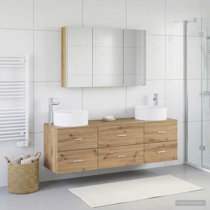 vidaXL Bathroom Furniture Set 4 pcs Artisan Oak