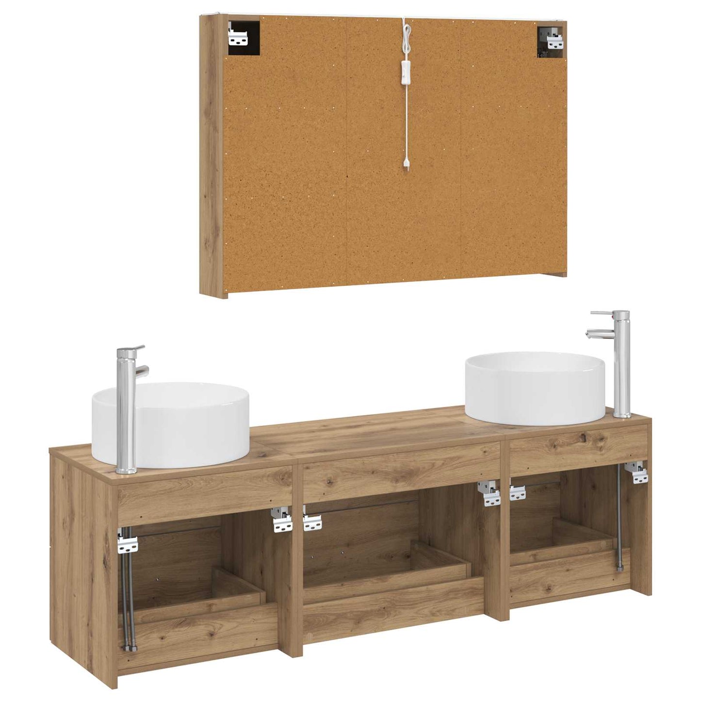 vidaXL Bathroom Furniture Set 4 pcs Artisan Oak