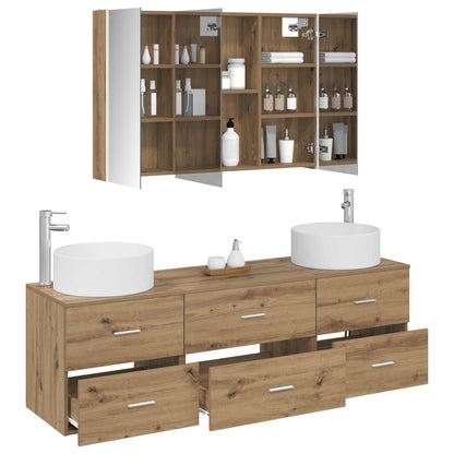 vidaXL Bathroom Furniture Set 4 pcs Artisan Oak