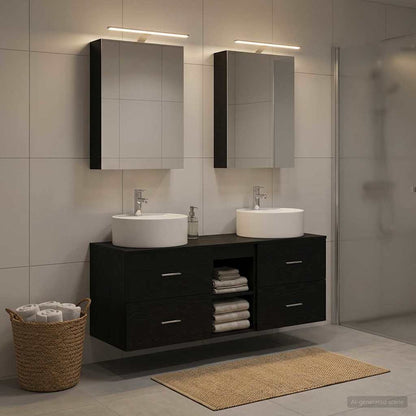 vidaXL Bathroom Furniture Set 5 pcs Black Oak
