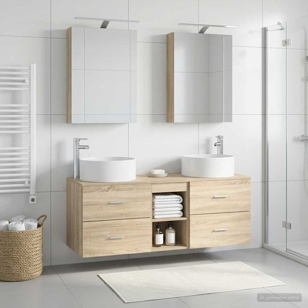 vidaXL Bathroom Furniture Set 5 pcs Sonoma Oak