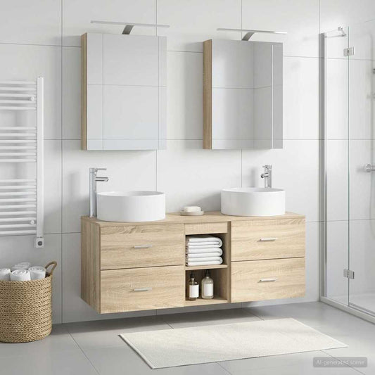 vidaXL Bathroom Furniture Set 5 pcs Sonoma Oak