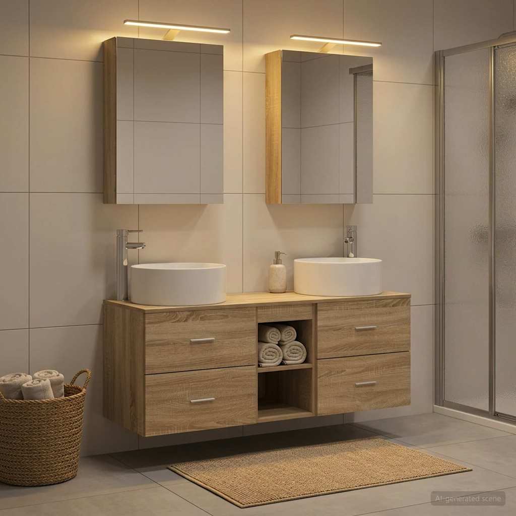 vidaXL Bathroom Furniture Set 5 pcs Sonoma Oak