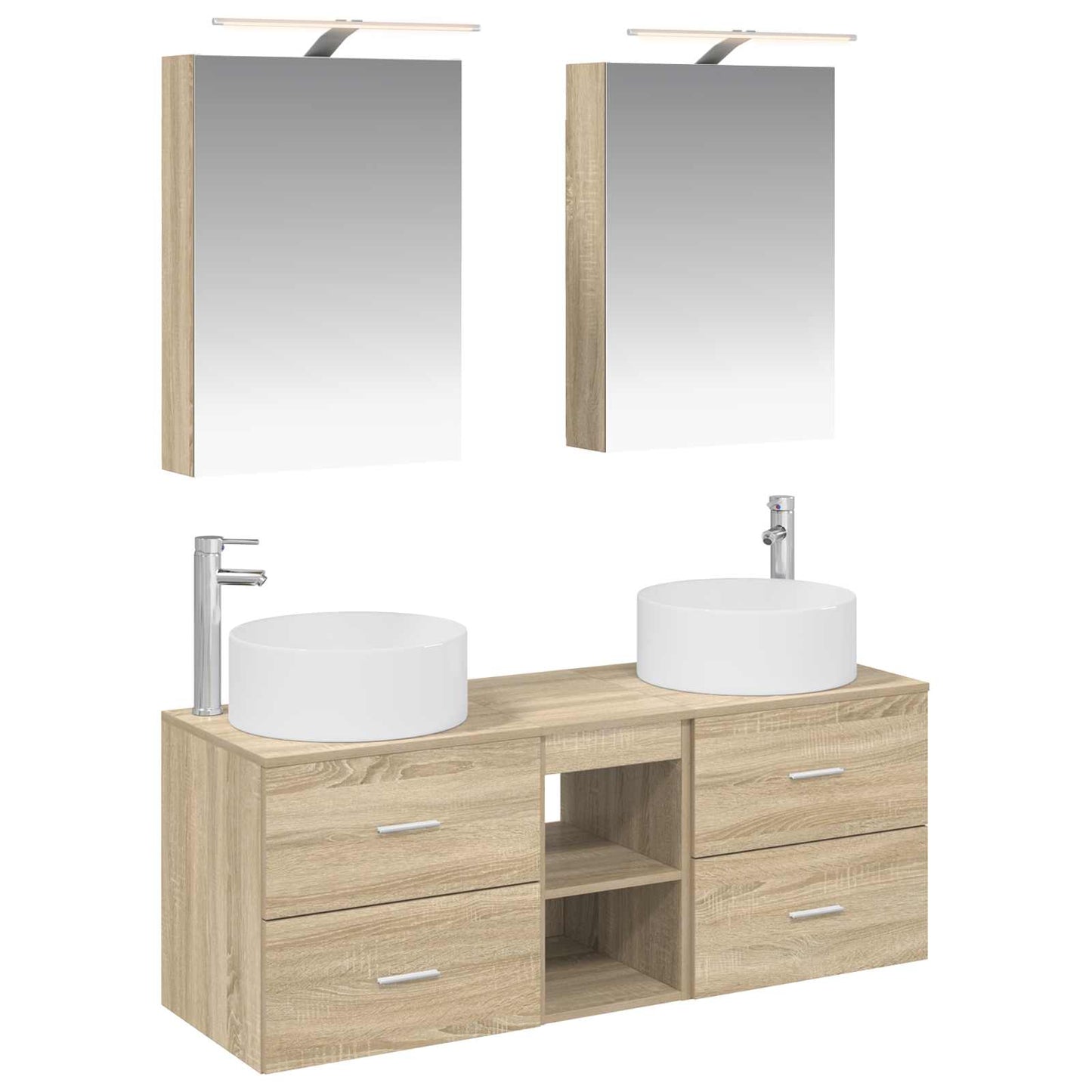 vidaXL Bathroom Furniture Set 5 pcs Sonoma Oak