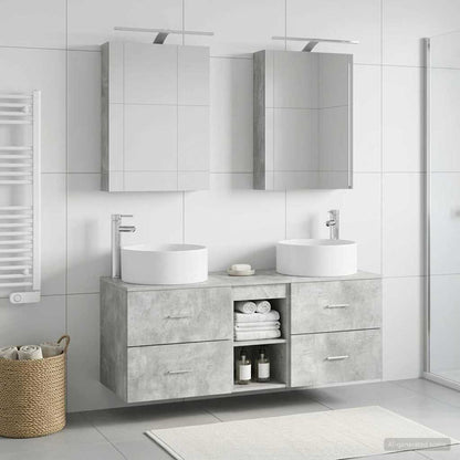 vidaXL Bathroom Furniture Set 5 pcs Concrete Grey