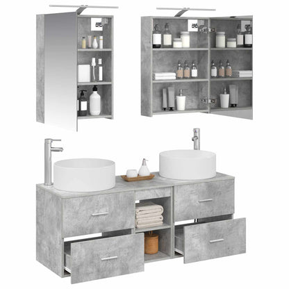 vidaXL Bathroom Furniture Set 5 pcs Concrete Grey
