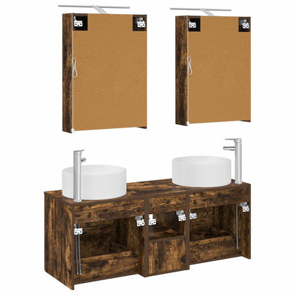 vidaXL Bathroom Furniture Set 5 pcs Smoked Oak
