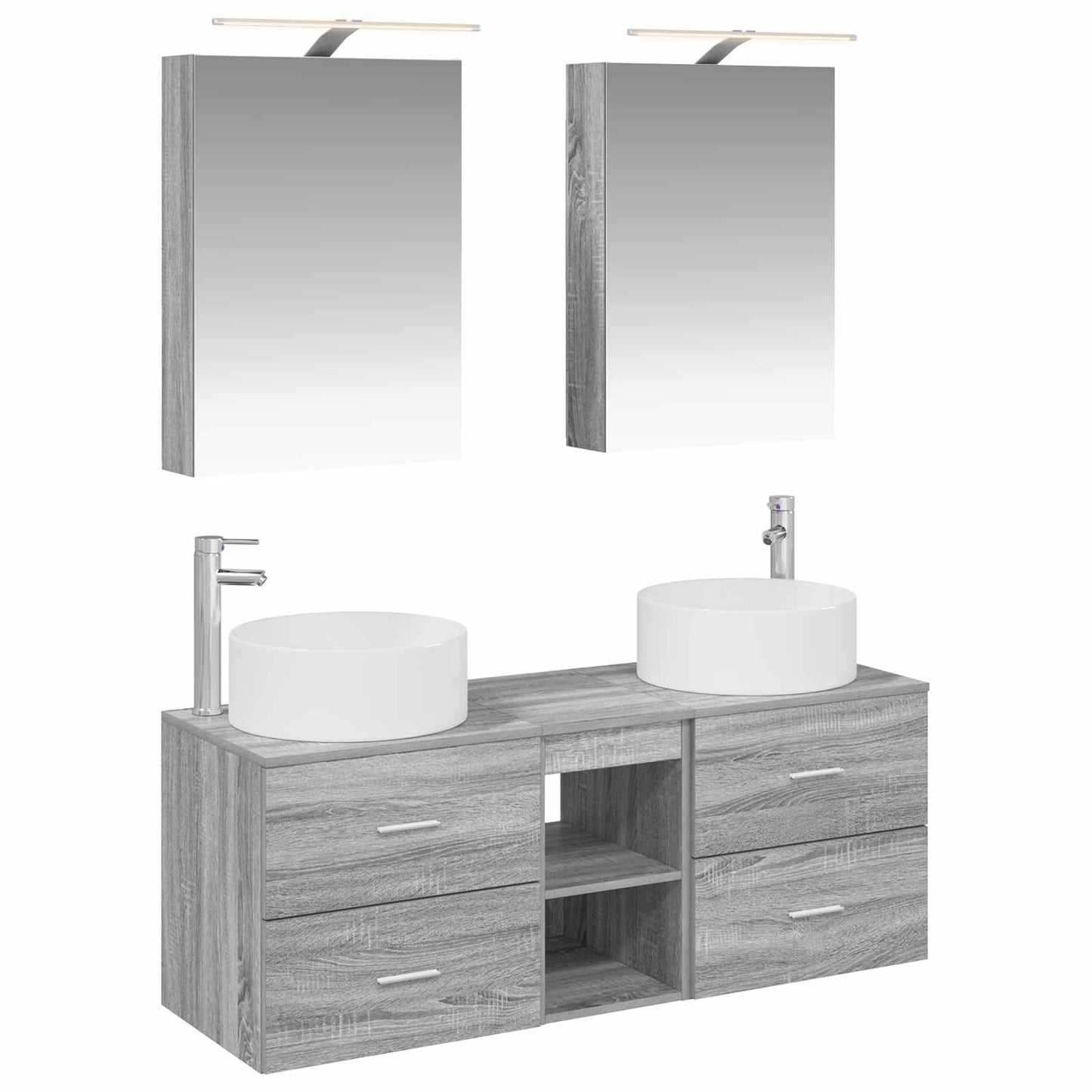 vidaXL Bathroom Furniture Set 5 pcs Grey Sonoma