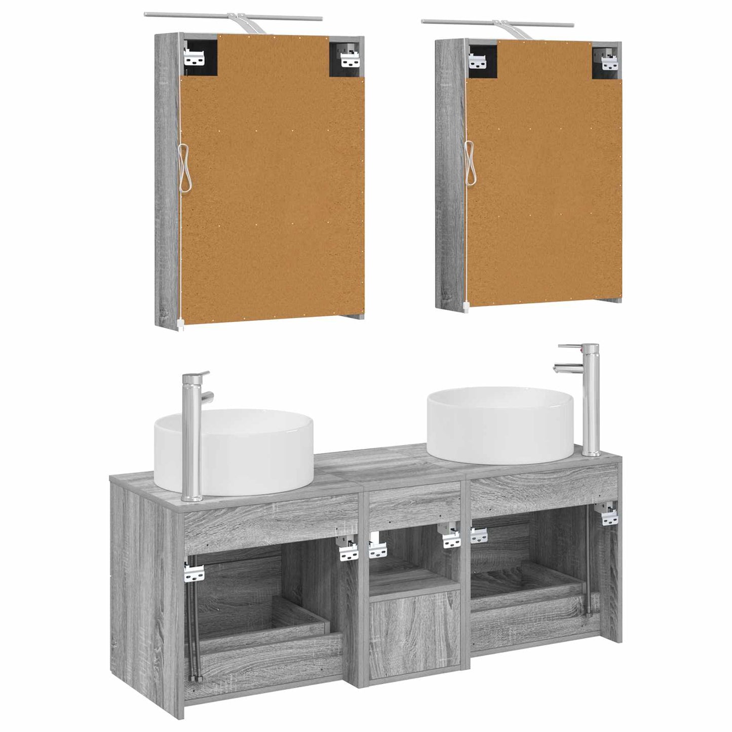vidaXL Bathroom Furniture Set 5 pcs Grey Sonoma