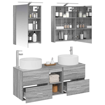 vidaXL Bathroom Furniture Set 5 pcs Grey Sonoma