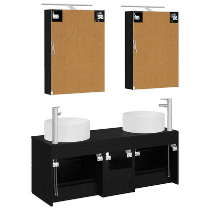 vidaXL Bathroom Furniture Set 5 pcs Black Oak