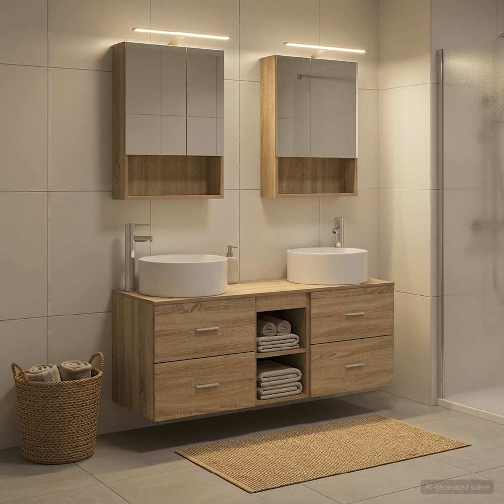 vidaXL Bathroom Furniture Set 5 pcs Sonoma Oak