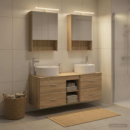 vidaXL Bathroom Furniture Set 5 pcs Sonoma Oak