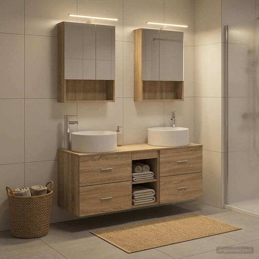 vidaXL Bathroom Furniture Set 5 pcs Sonoma Oak