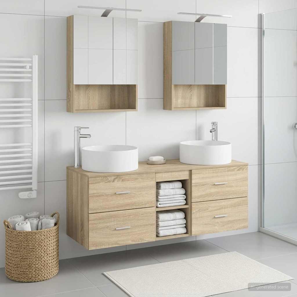 vidaXL Bathroom Furniture Set 5 pcs Sonoma Oak