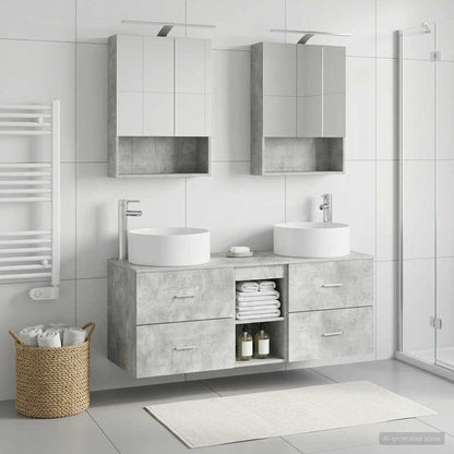 vidaXL Bathroom Furniture Set 5 pcs Concrete Grey