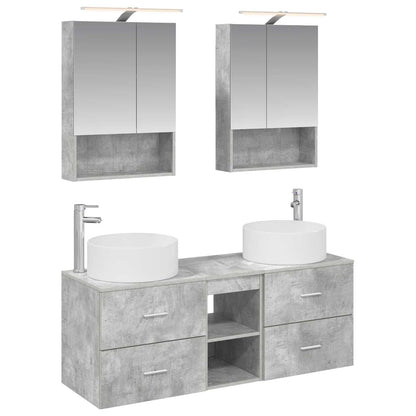 vidaXL Bathroom Furniture Set 5 pcs Concrete Grey