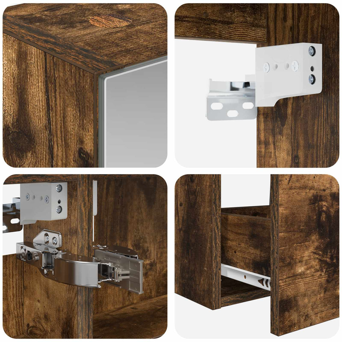 vidaXL Bathroom Furniture Set 5 pcs Smoked Oak
