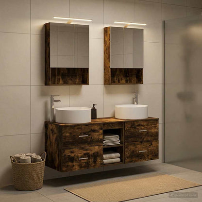 vidaXL Bathroom Furniture Set 5 pcs Smoked Oak