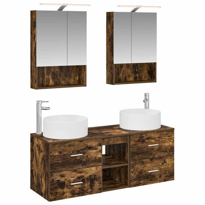 vidaXL Bathroom Furniture Set 5 pcs Smoked Oak