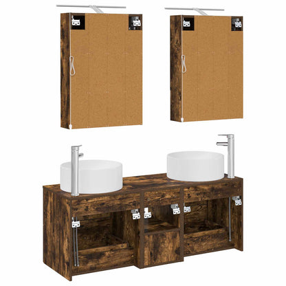 vidaXL Bathroom Furniture Set 5 pcs Smoked Oak