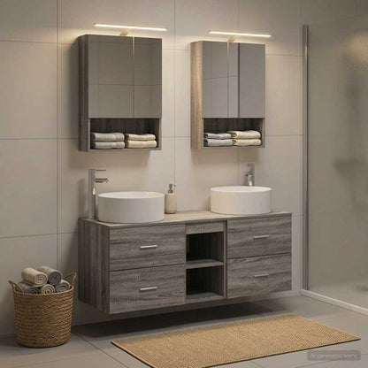 vidaXL Bathroom Furniture Set 5 pcs Grey Sonoma
