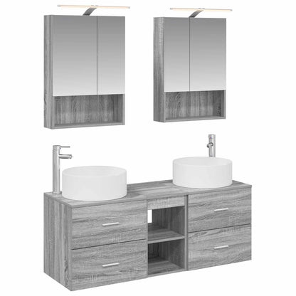 vidaXL Bathroom Furniture Set 5 pcs Grey Sonoma