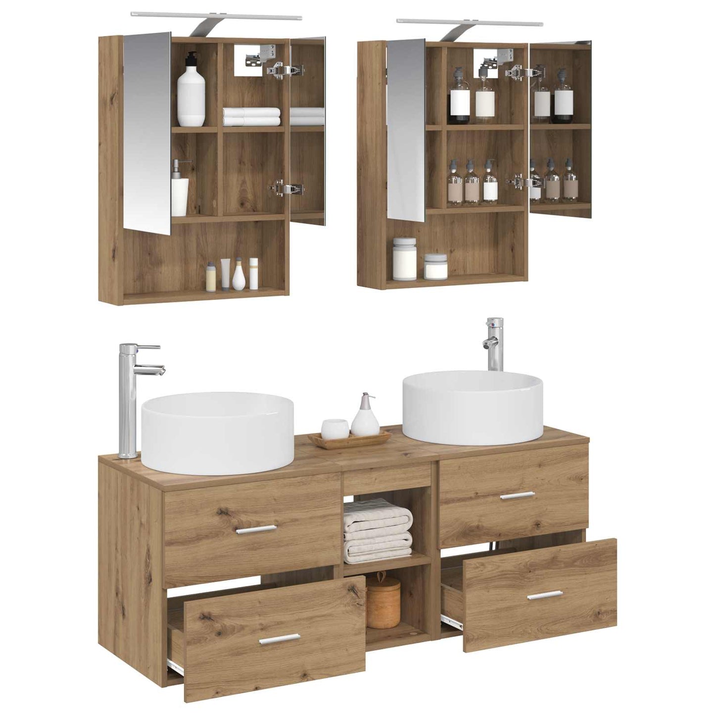 vidaXL Bathroom Furniture Set 5 pcs Artisan Oak