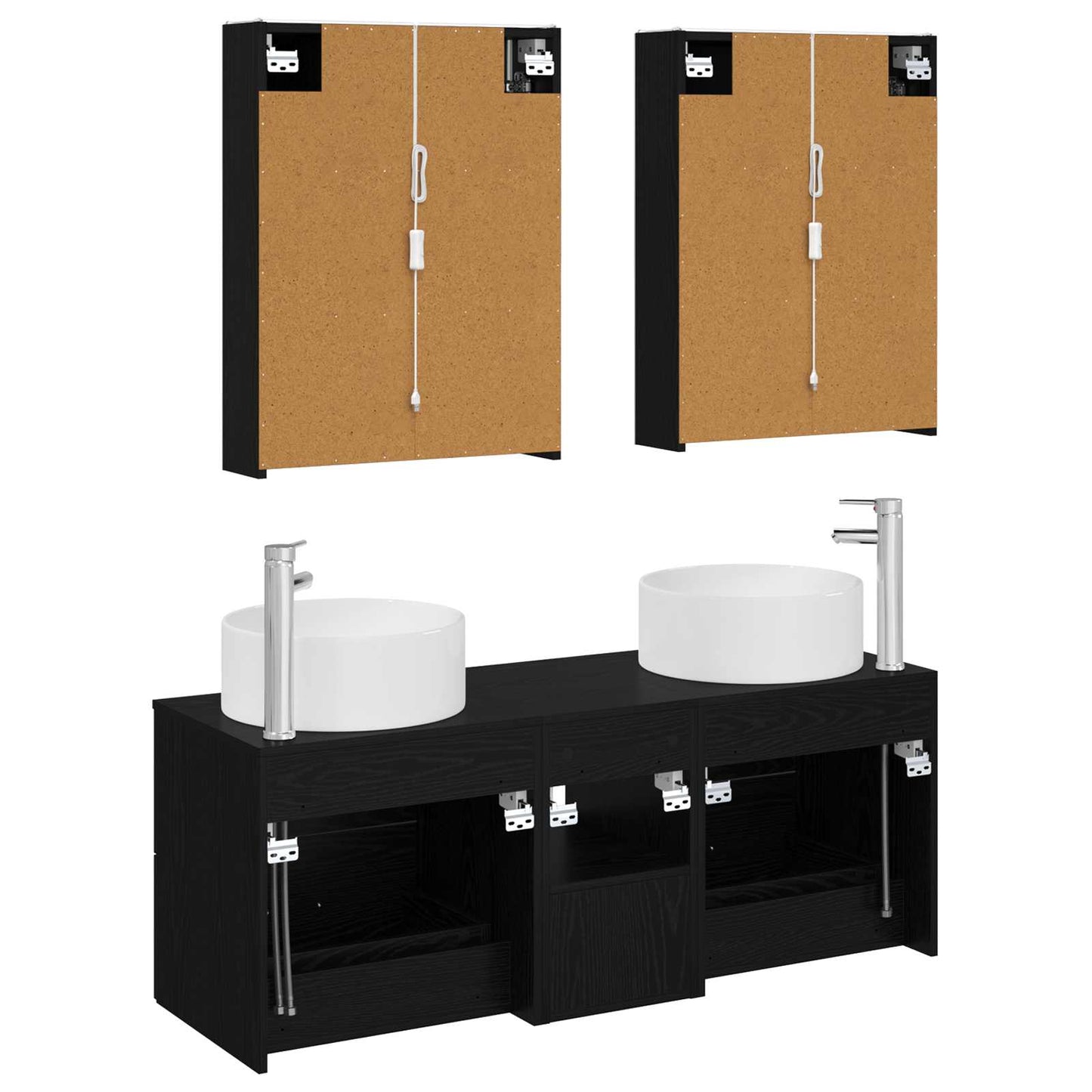 vidaXL Bathroom Furniture Set 5 pcs Black Oak