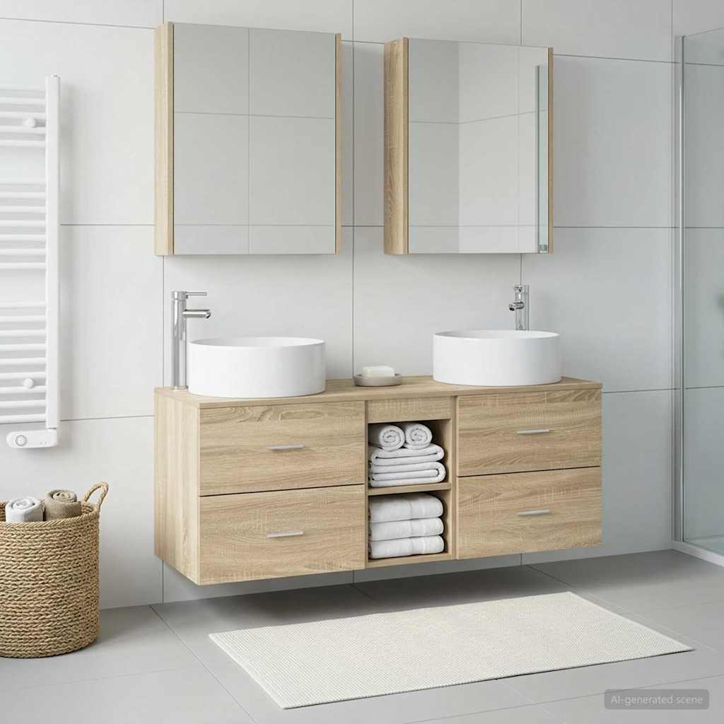 vidaXL Bathroom Furniture Set 5 pcs Sonoma Oak