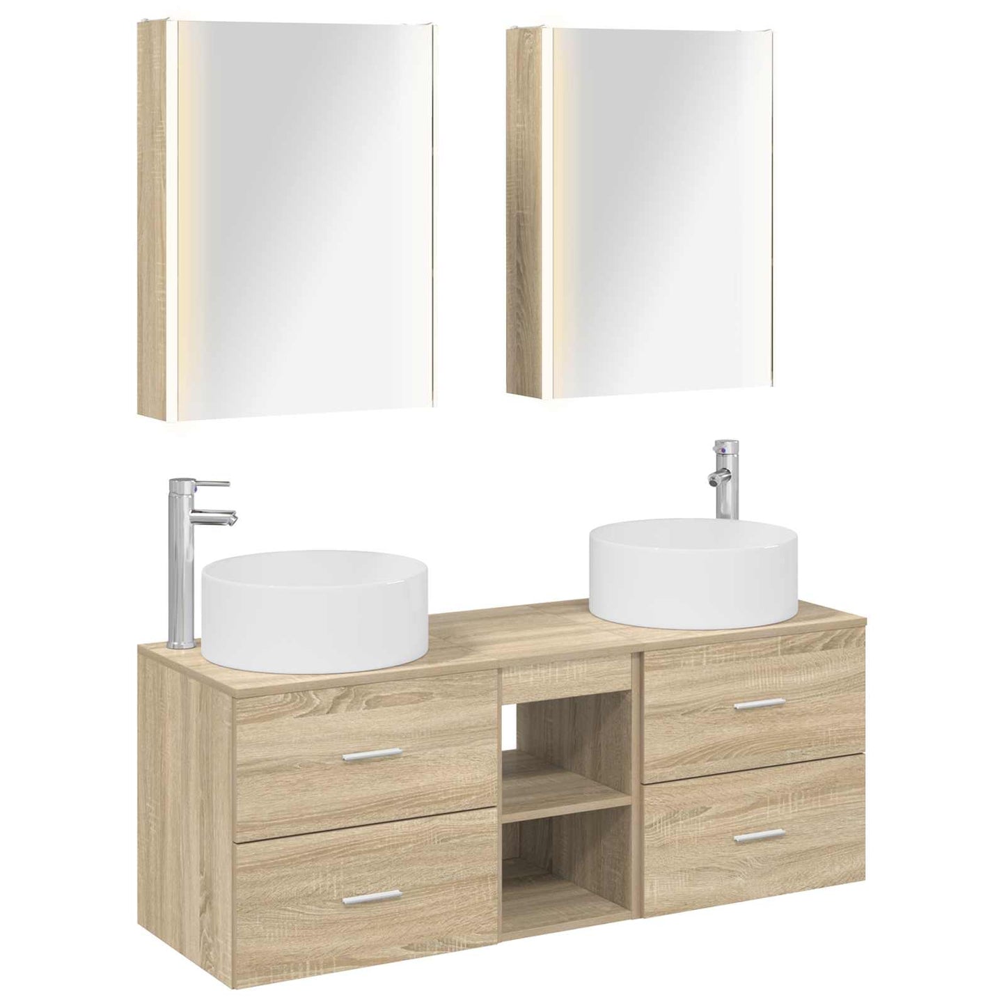 vidaXL Bathroom Furniture Set 5 pcs Sonoma Oak