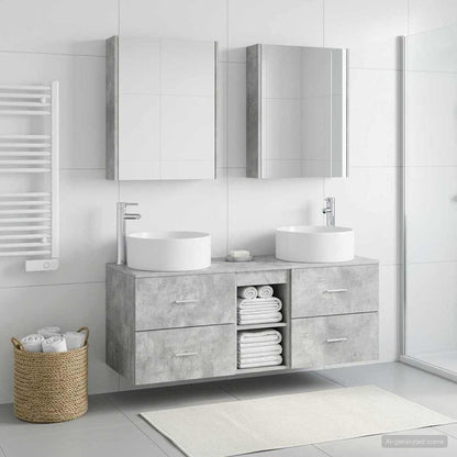 vidaXL Bathroom Furniture Set 5 pcs Concrete Grey